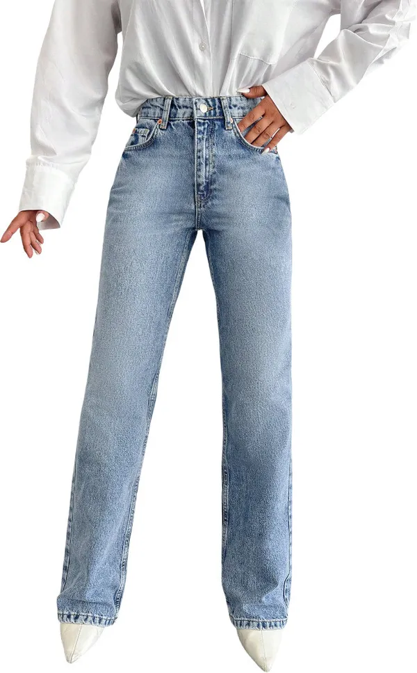Light_Blue_High_Rise_Denim_Blend_Jeans_For_Women