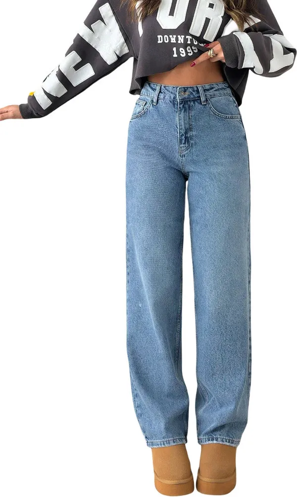 Light_Blue_High_Rise_Denim_Blend_Jeans_For_Women