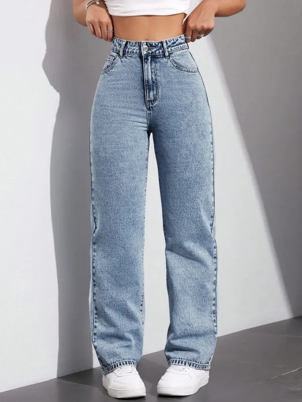 Light_Blue_High_Rise_Denim_Blend_Jeans_For_Women