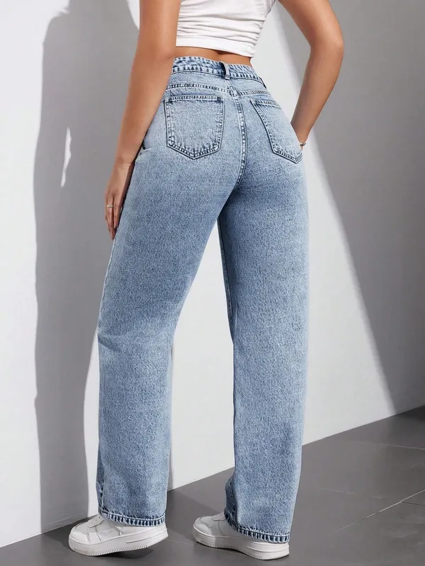 Light_Blue_High_Rise_Denim_Blend_Jeans_For_Women