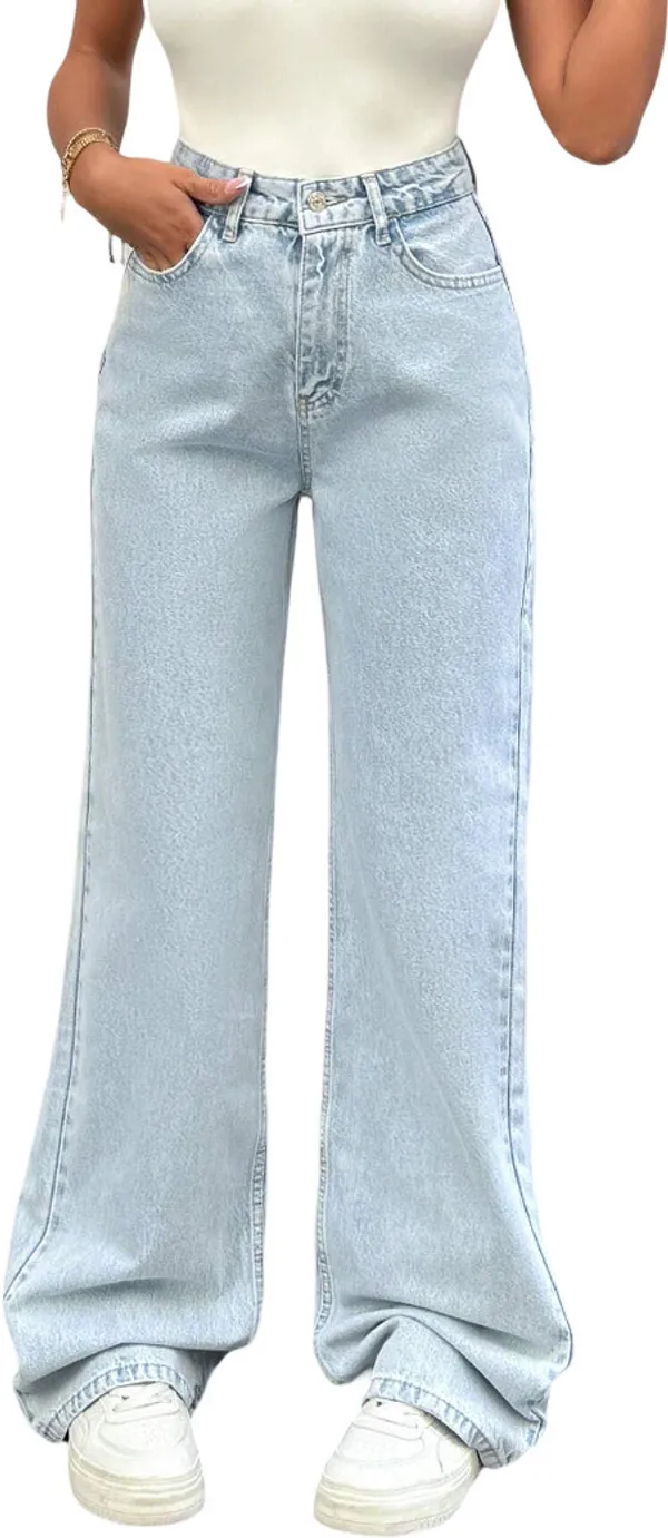 Light_Blue_High_Rise_Denim_Blend_Jeans_For_Women