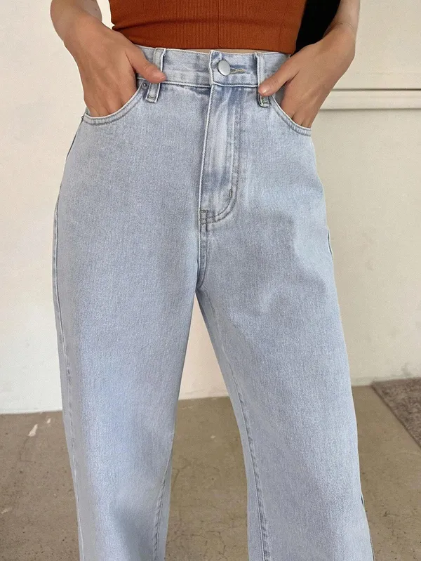 Light_Blue_High_Rise_Denim_Blend_Jeans_For_Women