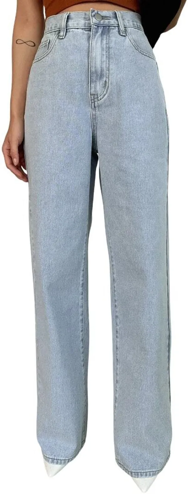 Light_Blue_High_Rise_Denim_Blend_Jeans_For_Women