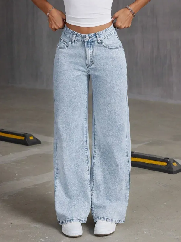 Light_Blue_High_Rise_Denim_Blend_Jeans_For_Women