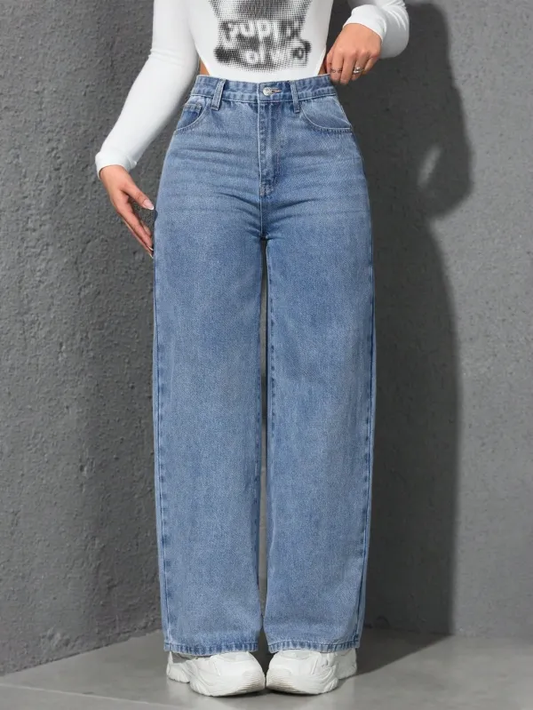 Dark_Blue_High_Rise_Denim_Blend_Jeans_For_Women