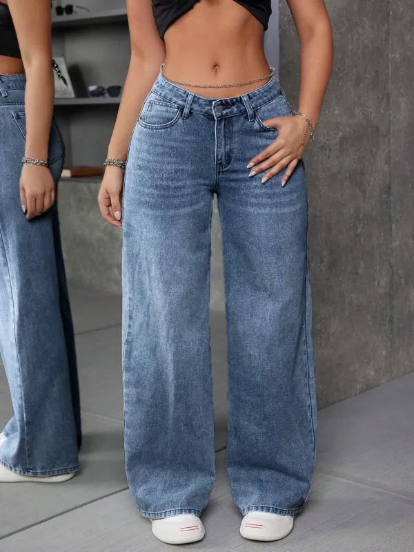 Blue_High_Rise_Denim_Blend_Jeans_For_Women