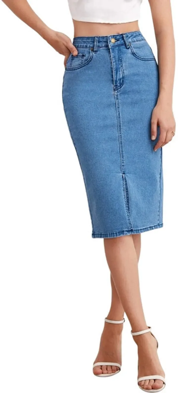 Dark_Blue_Denim_Regular_Solid_Skirt_For_Women