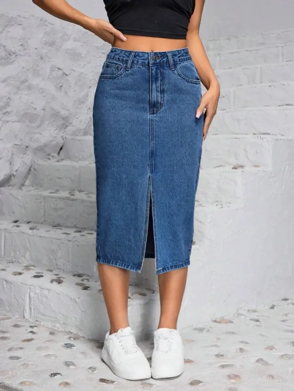 Dark_Blue_Denim_Regular_Solid_Skirt_For_Women