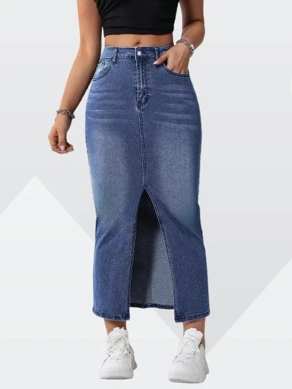 Dark_Blue_Denim_Regular_Solid_Skirt_For_Women