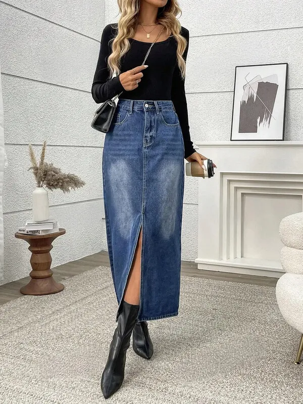 Dark_Blue_Denim_Regular_Solid_Skirt_For_Women