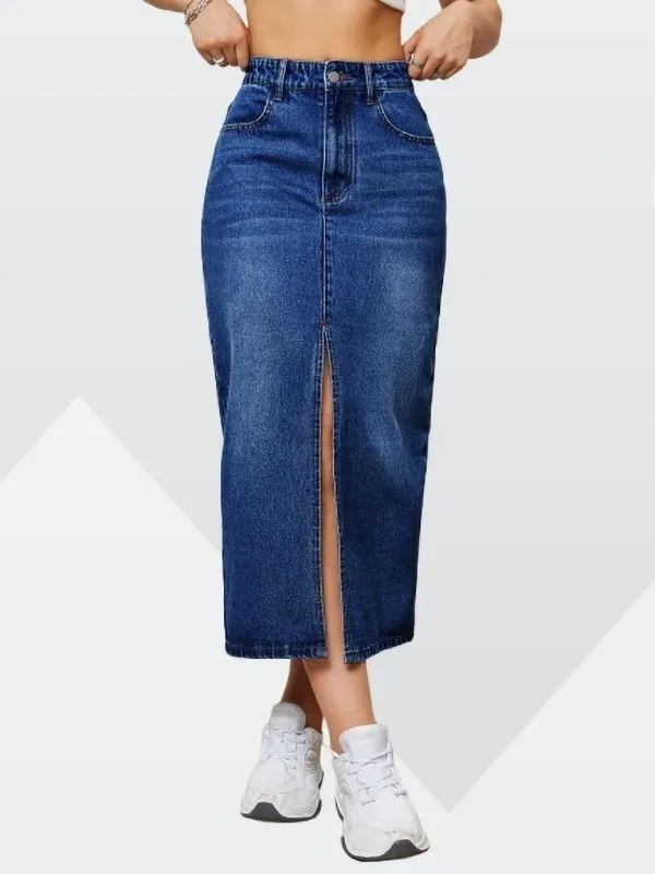 Dark_Blue_Denim_Regular_Solid_Skirt_For_Women