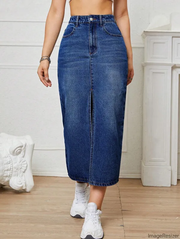 Dark_Blue_Denim_Regular_Solid_Skirt_For_Women