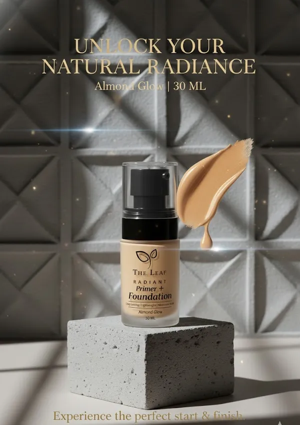 THE_LEAF_RADIANT__PRIMER+FOUNDATION_||_ALMOND_GLOW||