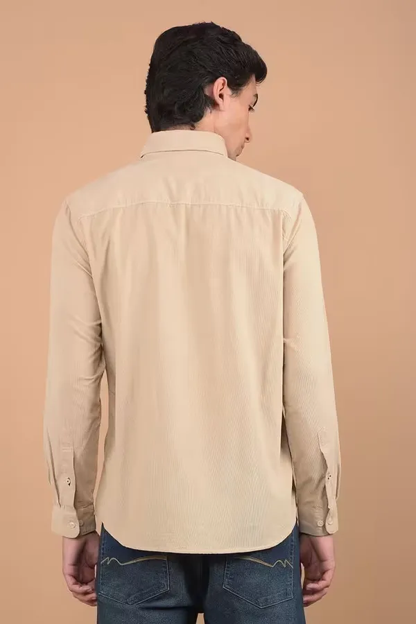 Lightly_Coffee_Solid_Cotton_Slim_Fit_Casual_Wear_Shirt_For_Men