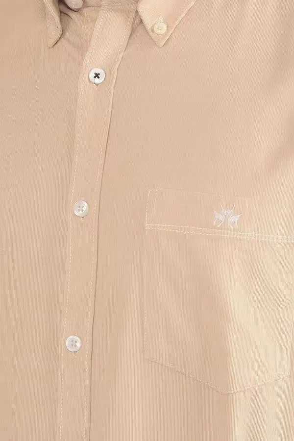 Lightly_Coffee_Solid_Cotton_Slim_Fit_Casual_Wear_Shirt_For_Men