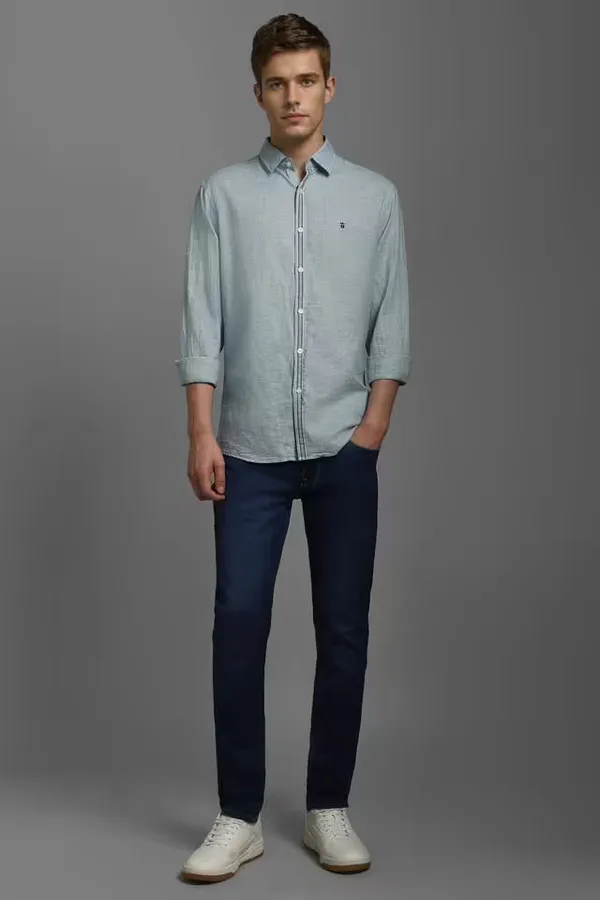 Blue_Next-Chevron-Right_Stripes_Blended_Fabric_Slim_Fit_Casual_Wear_Shirt_For_Men