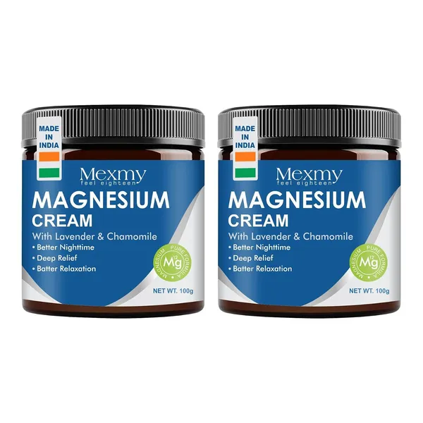Mexmy_Magnesium_Cream_100g_|_Body_Cream_with_Lavender_&_Chamomile_|_With_Aloe_Vera,_Shea_Butter_&_Vitamin_E_|_Non-Greasy_Formula_for_Daily_Skin_Care_(Pack_Of_2)