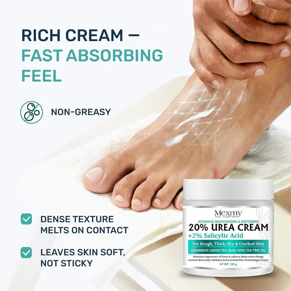 Mexmy_20%_Urea_Foot_Cream_Roll_On_100gm_|_For_Dry_&_Cracked_Heels_|_With_2%_Salicylic_Acid,_Olive_Oil_&_Vitamin_E_|_Helps_Repair_and_Moisturise_Cracked_Heels_(Pack_Of_2-200gm)