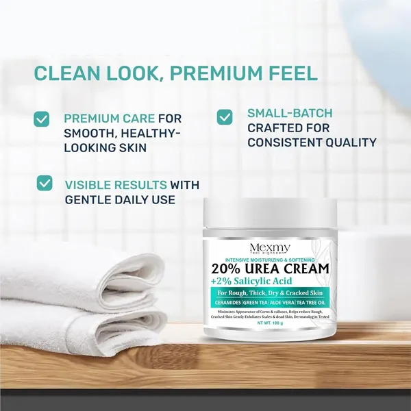 Mexmy_20%_Urea_Foot_Cream_Roll_On_100gm_|_For_Dry_&_Cracked_Heels_|_With_2%_Salicylic_Acid,_Olive_Oil_&_Vitamin_E_|_Helps_Repair_and_Moisturise_Cracked_Heels_(Pack_Of_2-200gm)