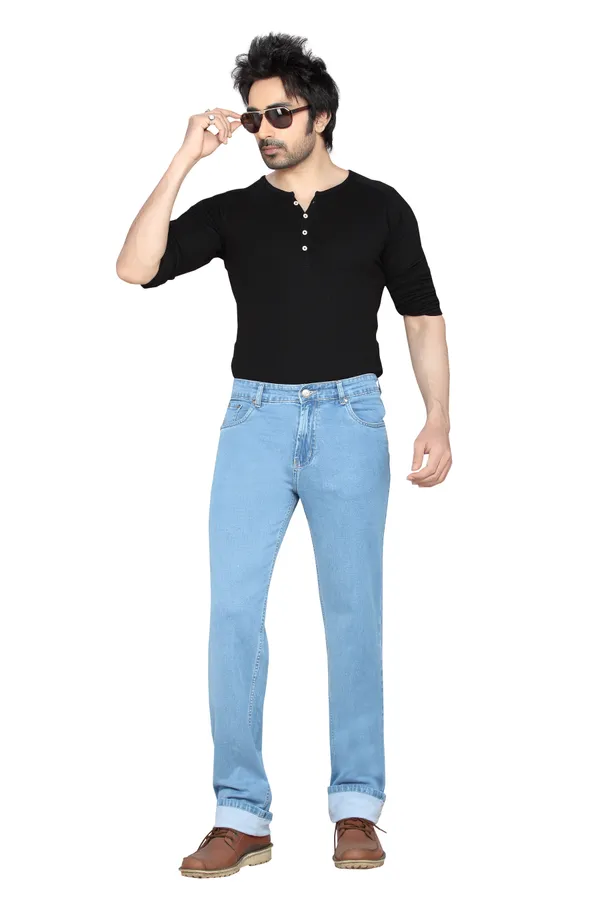 Dragaon_Men'S_Stretchable_Relax_Fit_Jeans_Sky_Blue
