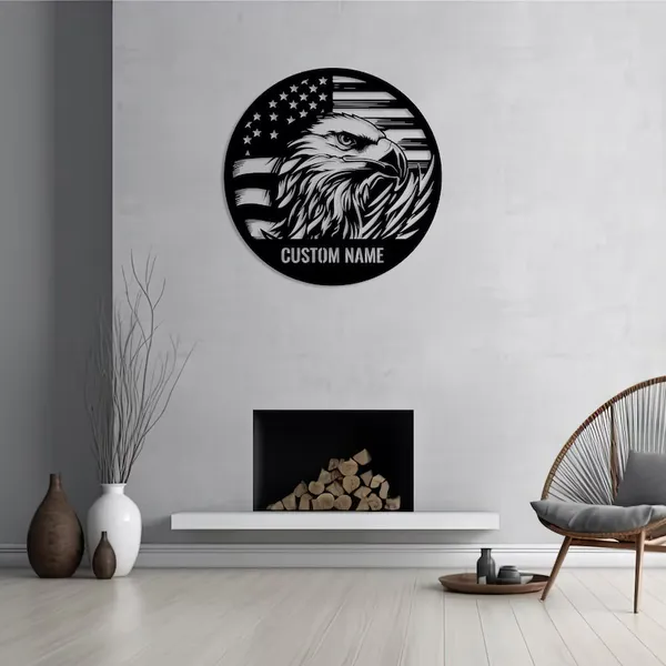 Custom_Eagle_US_Flag_Metal_Sign