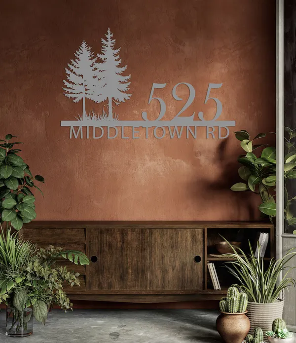 Custom_Pine_Tree_Address_Metal_Sign