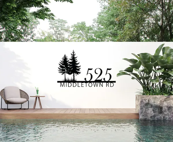 Custom_Pine_Tree_Address_Metal_Sign