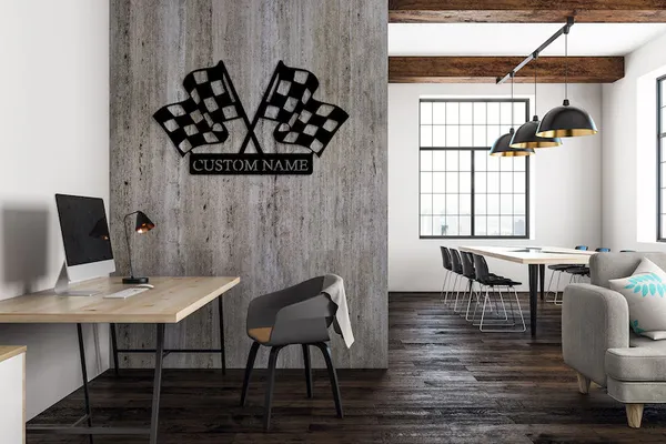 Custom_Checkered_Flag_Racing_Metal_Sign