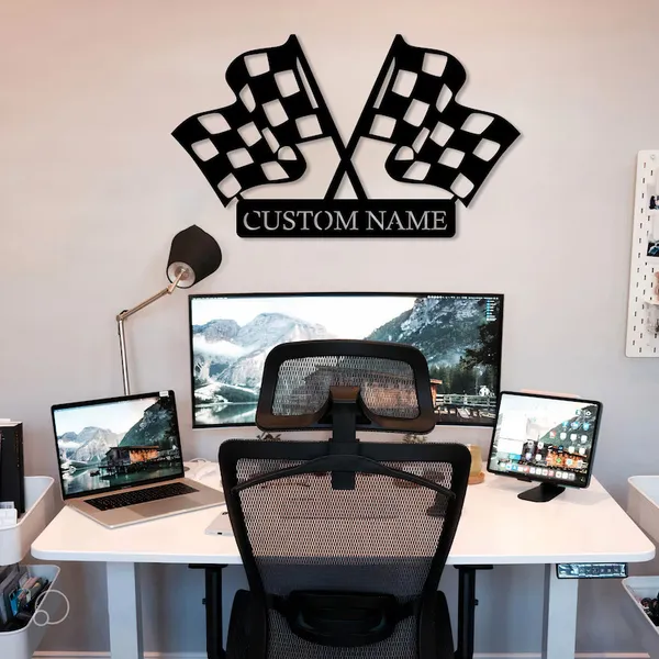 Custom_Checkered_Flag_Racing_Metal_Sign