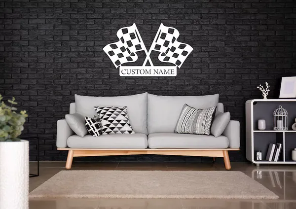 Custom_Checkered_Flag_Racing_Metal_Sign