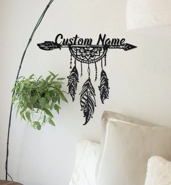 Iglesias_Name_Wall_Art_with_Dreamcatcher