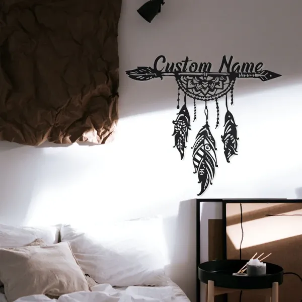 Iglesias_Name_Wall_Art_with_Dreamcatcher
