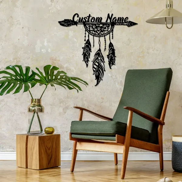 Iglesias_Name_Wall_Art_with_Dreamcatcher