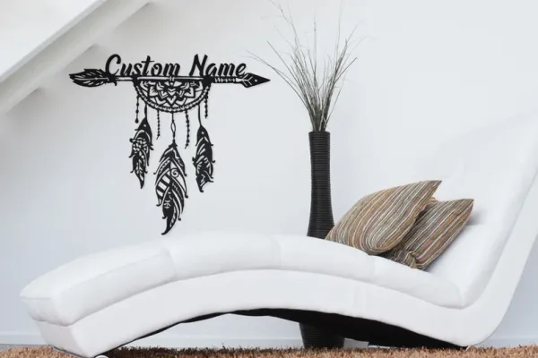 Iglesias_Name_Wall_Art_with_Dreamcatcher