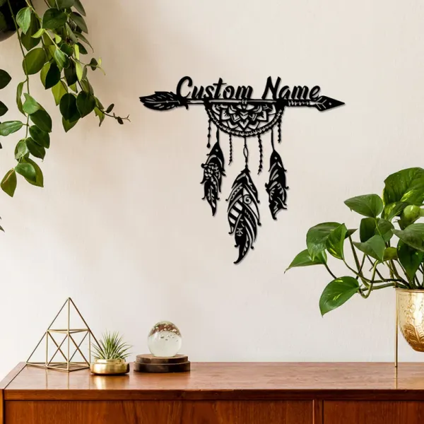 Iglesias_Name_Wall_Art_with_Dreamcatcher
