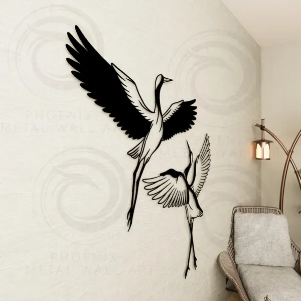 Luxury_Metal_Wall_Art_-_Elegant_Crane_Design_for_Modern_Home_Décor_|_Decor&dreams"