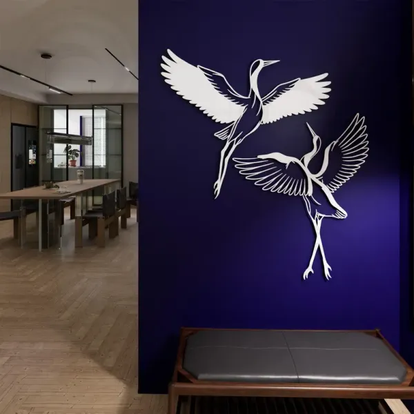 Luxury_Metal_Wall_Art_-_Elegant_Crane_Design_for_Modern_Home_Décor_|_Decor&dreams"
