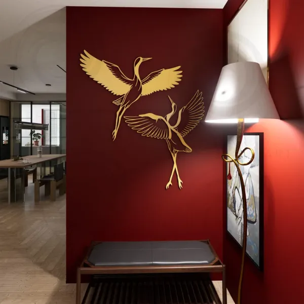 Luxury_Metal_Wall_Art_-_Elegant_Crane_Design_for_Modern_Home_Décor_|_Decor&dreams"