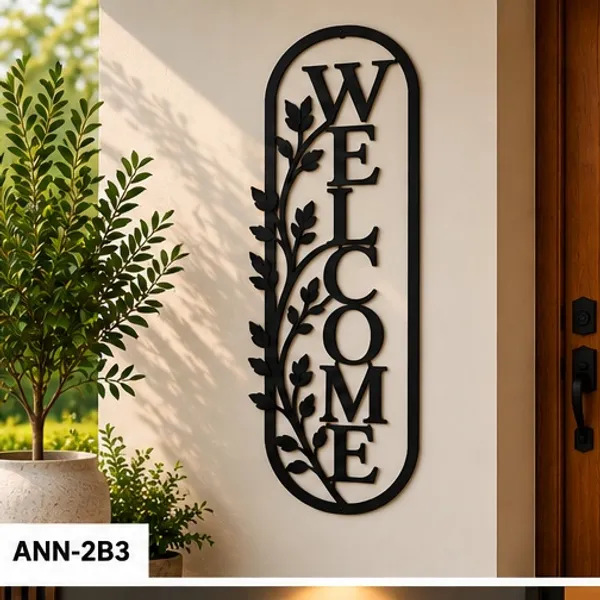 Modern_Farmhouse_Oval_"WELCOME"_Wall_Art_for_Front_Entryway_Black