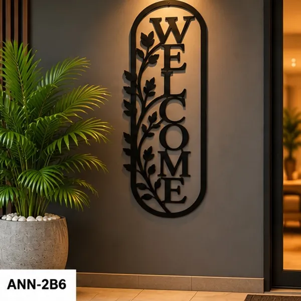 Modern_Farmhouse_Oval_"WELCOME"_Wall_Art_for_Front_Entryway_Black