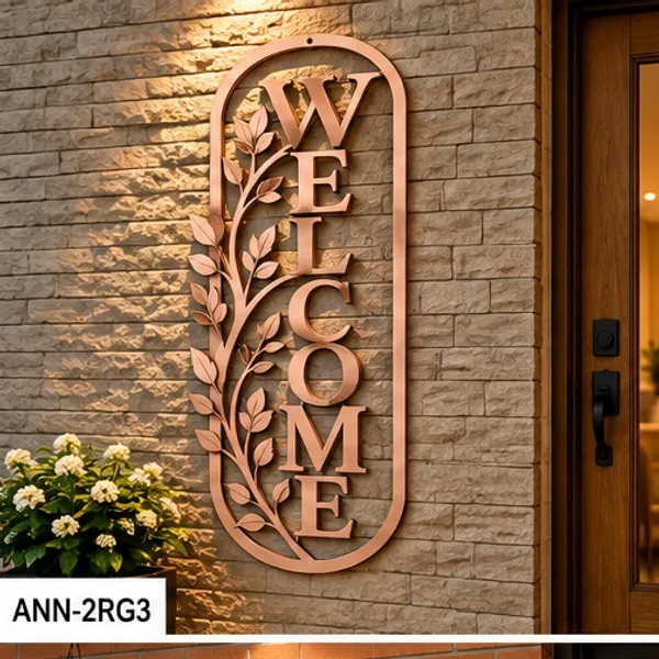 Modern_Farmhouse_Oval_"WELCOME"_Wall_Art_for_Front_Entryway_Rose_Gold_