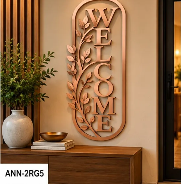 Modern_Farmhouse_Oval_"WELCOME"_Wall_Art_for_Front_Entryway_Rose_Gold_