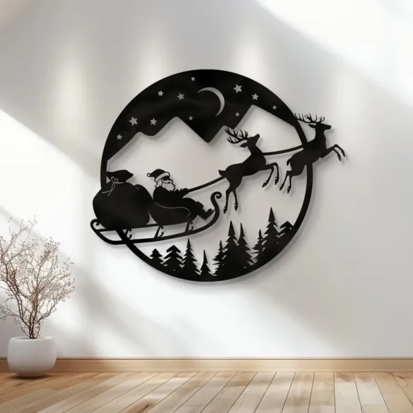Premium_Christmas_Wall_Art_-_Santa_Sleigh_&_Reindeer_Scene,_Elegant_Metal_Wall_Decor_for_Holiday_Home_Décor_by_Decor&dreams