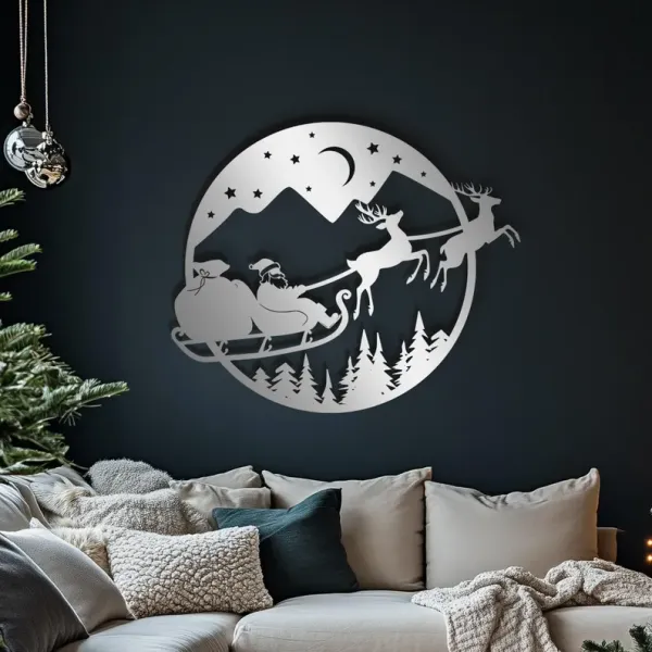 Premium_Christmas_Wall_Art_-_Santa_Sleigh_&_Reindeer_Scene,_Elegant_Metal_Wall_Decor_for_Holiday_Home_Décor_by_Decor&dreams