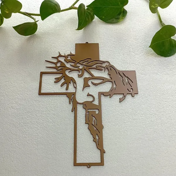 Religious_Jesus_Christ_Cross_Wall_Art_Décor_-_Metal_Cutout_with_Sacred_Heart_Design_for_Home,_Church,_or_Gift"