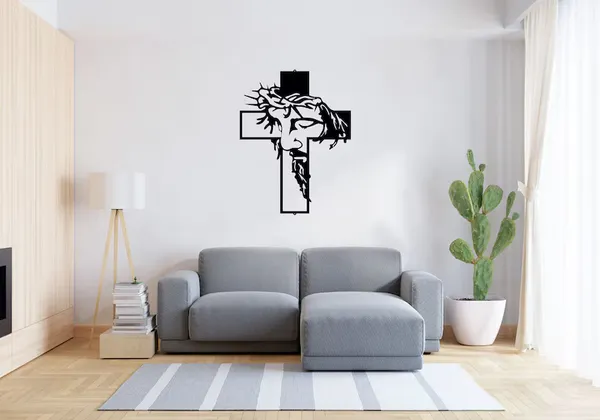 Religious_Jesus_Christ_Cross_Wall_Art_Décor_-_Metal_Cutout_with_Sacred_Heart_Design_for_Home,_Church,_or_Gift"