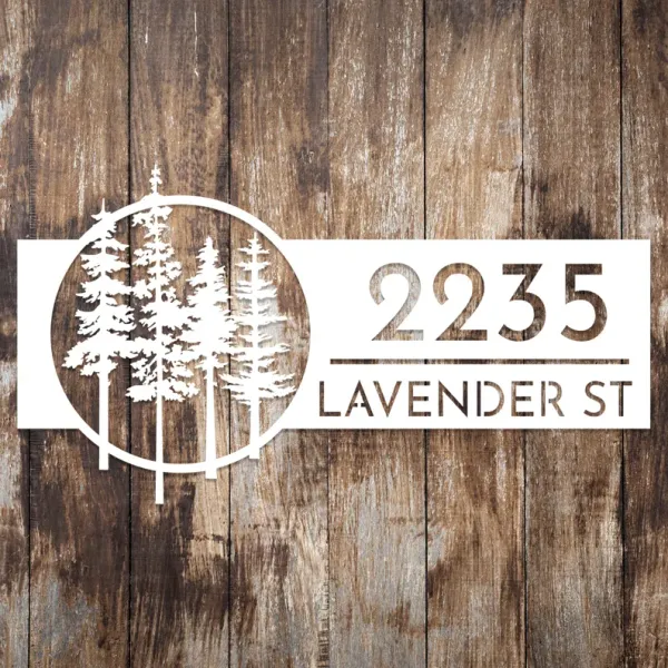 Custom_Pine_Tree_Address_Metal_Sign