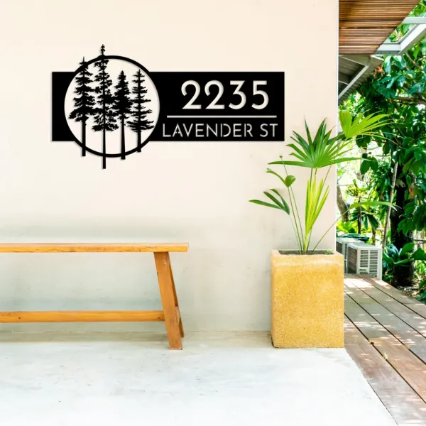 Custom_Pine_Tree_Address_Metal_Sign