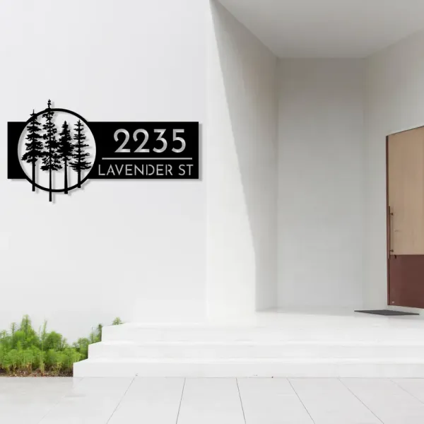 Custom_Pine_Tree_Address_Metal_Sign
