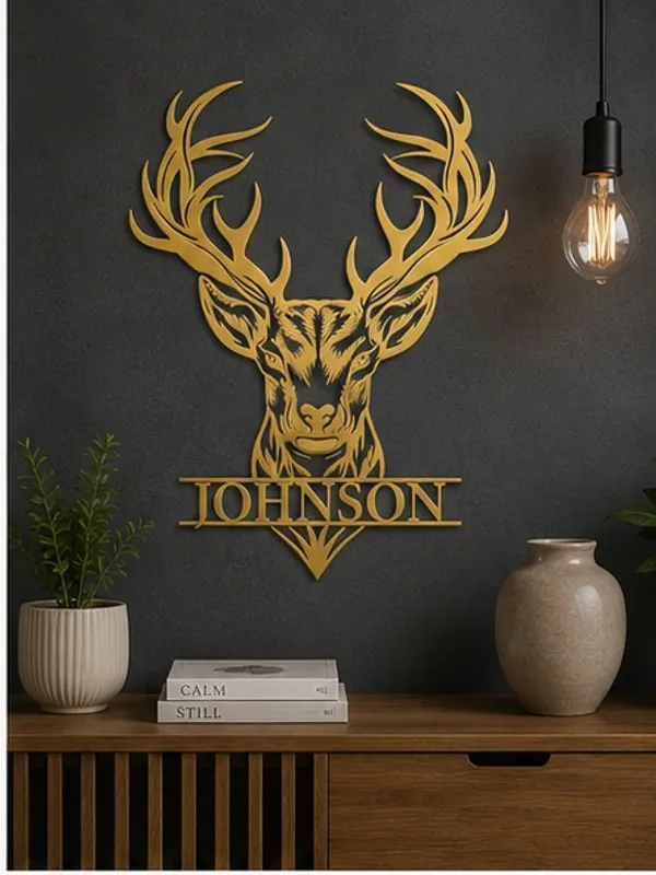 Personalized_Metal_Deer_Head_Wall_Art